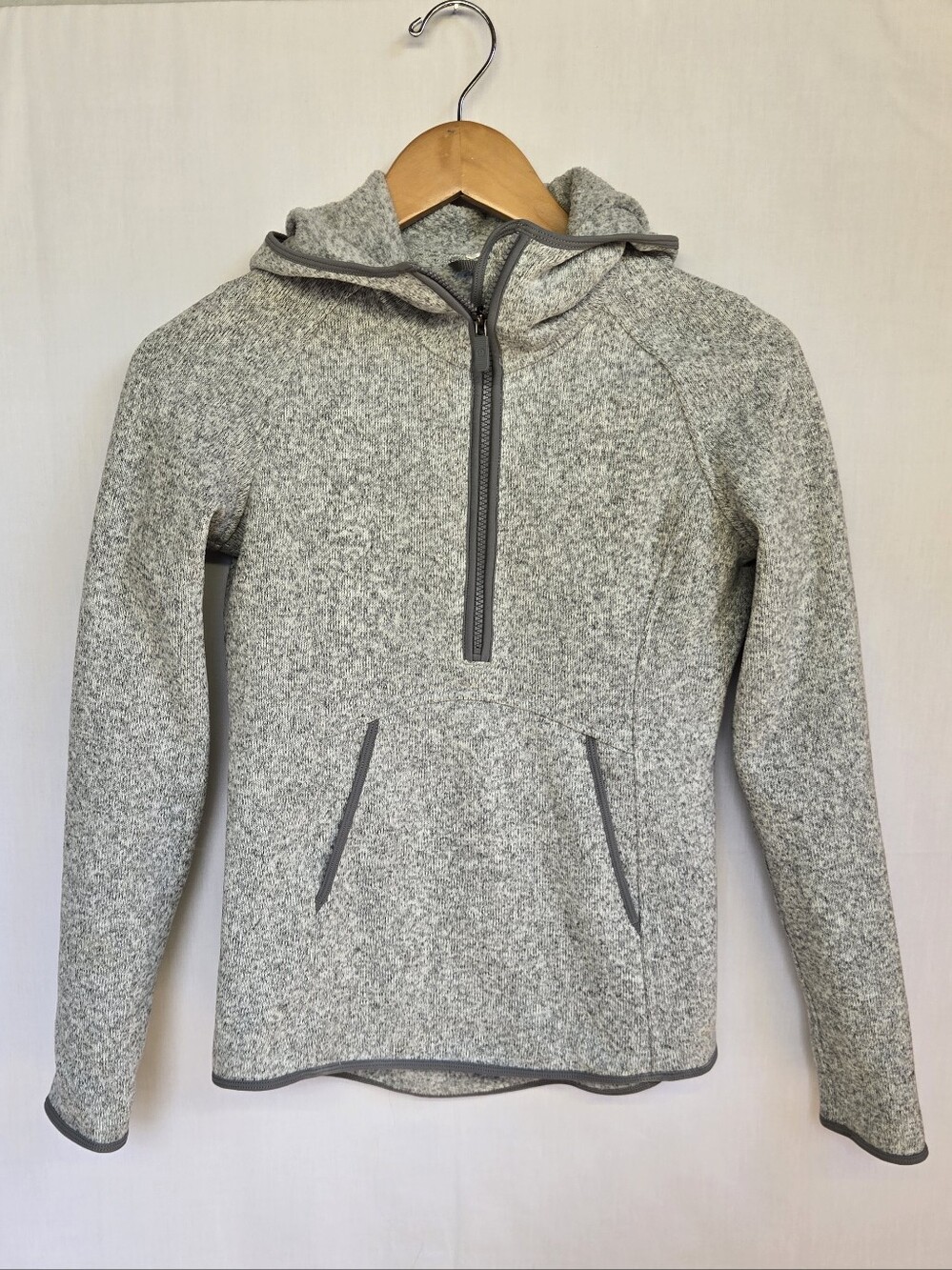 Lululemon Fleece & Thank You Pullover Heathered Gray 1/2 Zip Sweatshirt Sz 4